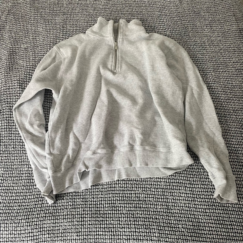 Brandy Melville Gray Zip-up Sweater